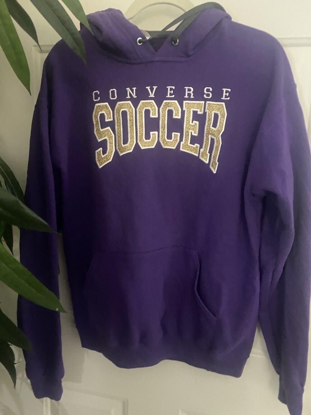 Converse Soccer Purple fruit Of The Loom Hoodie Size M